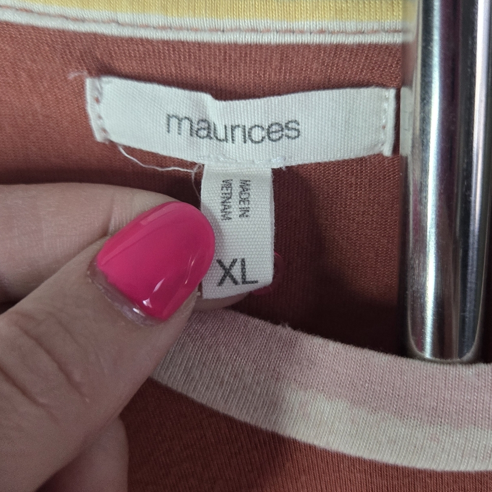 Maurices 24/7 Flawless Striped Sleeve Top XL | Comfy & Chic Everyday Style 👚 - Picture 2 of 6